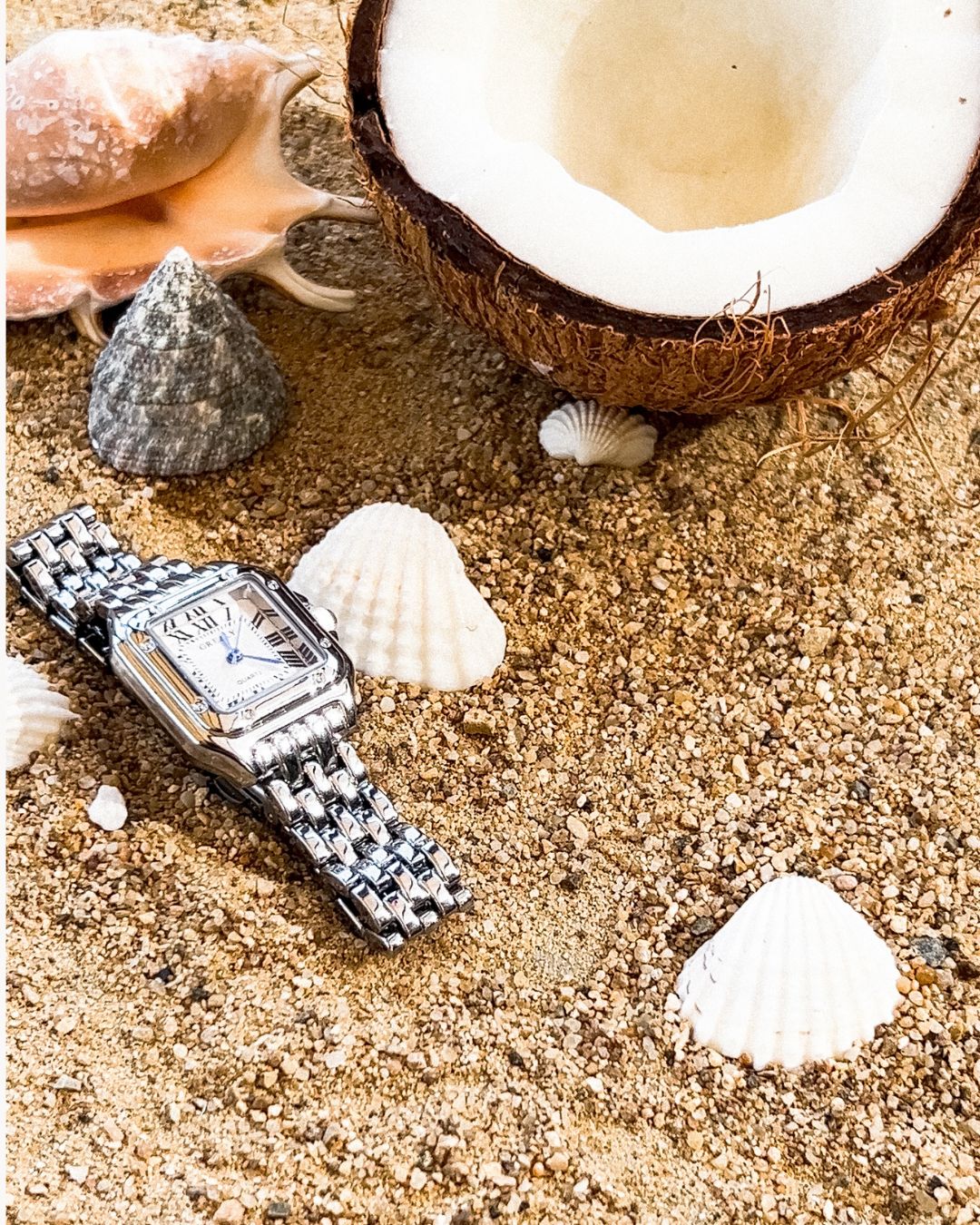 CAPUCCI ゴールド/ホワイト パール装飾 腕時計 エレガント Angel Heart エンジェルハート Love Sports WLS21PGC-N ピンクゴールド