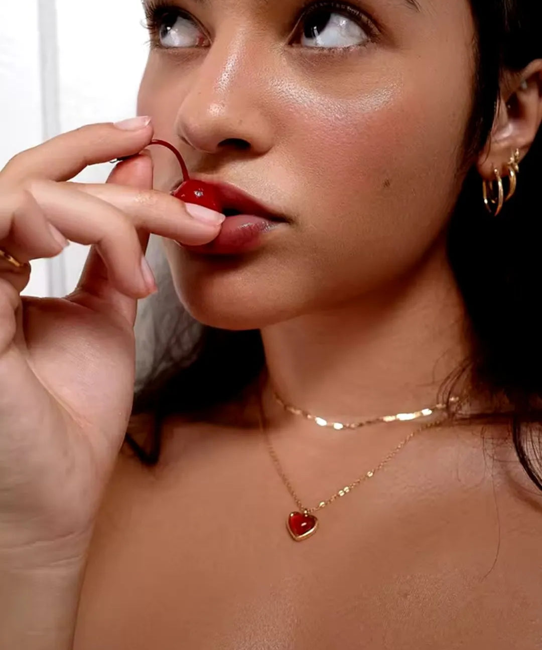 CADUCCI Amore Necklace in gold, worn