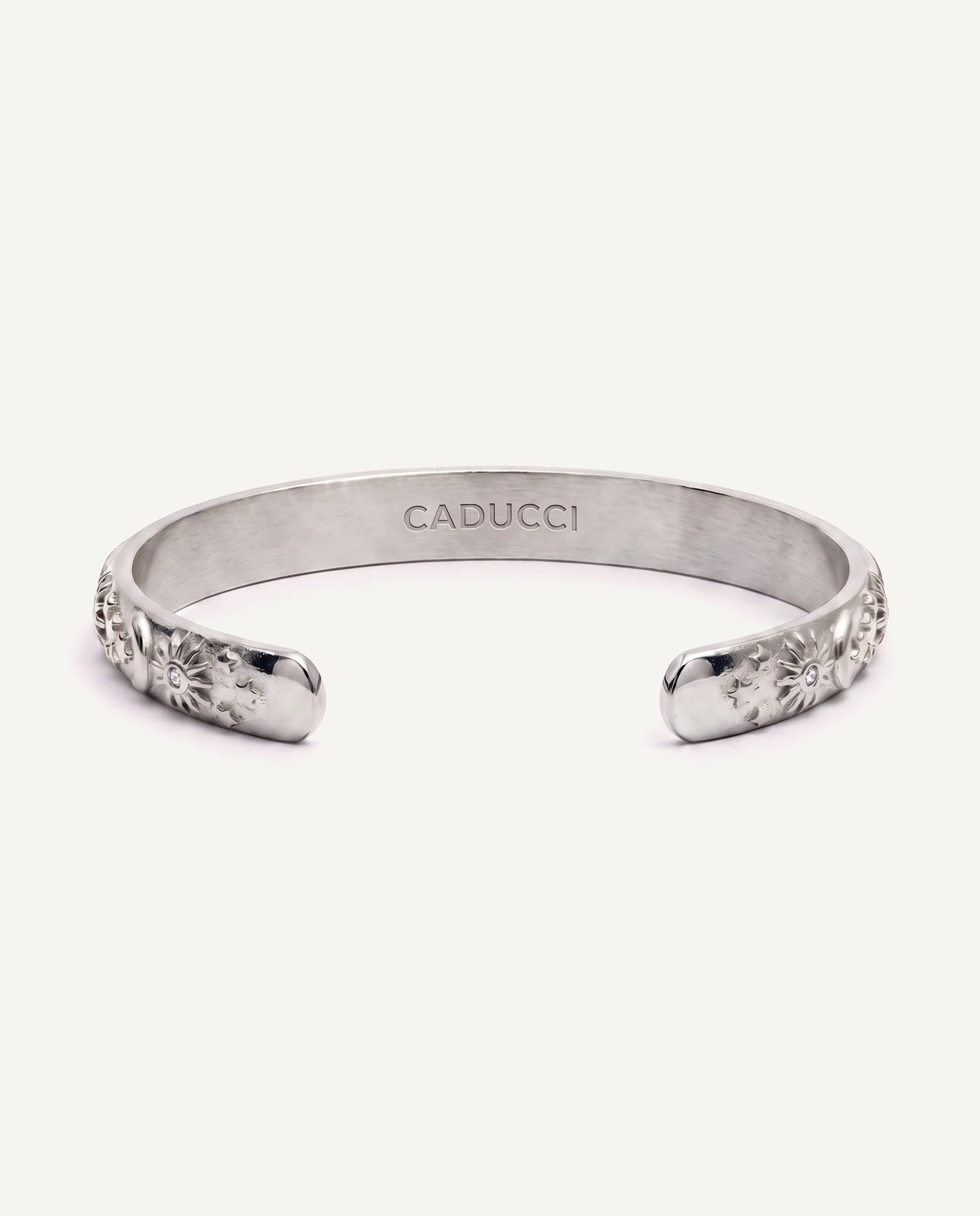 CADUCCI Belluno Bracelet in silver, inside view with the small engraved CADUCCI logo