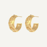 CADUCCI Belluno Earrings in gold, hoop earrings with suns, moons and stars