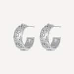 CADUCCI Belluno Earrings in silver, hoop earrings with suns, moons and stars