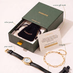 What you'll receive: CADUCCI gift box, your watch, free 18k bracelet, sizing kit, velvet pouch, secret gift card