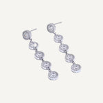CADUCCI New Venezia Earrings in silver, long crystal drop earrings