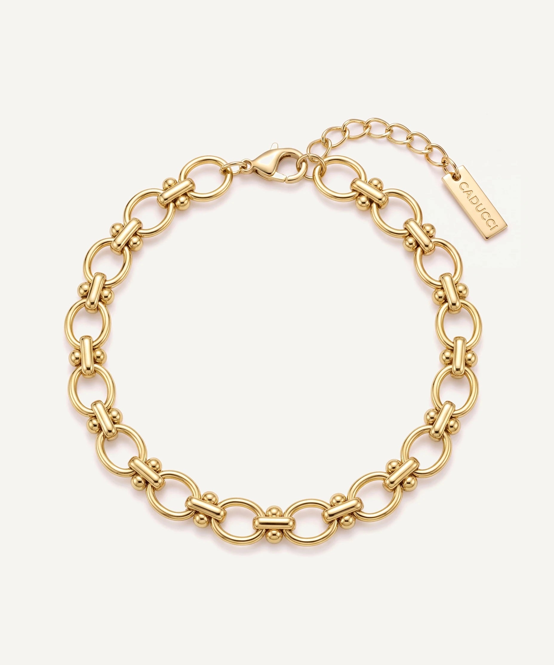 CADUCCI Portofino Bracelet in gold with engraved rectangular tag