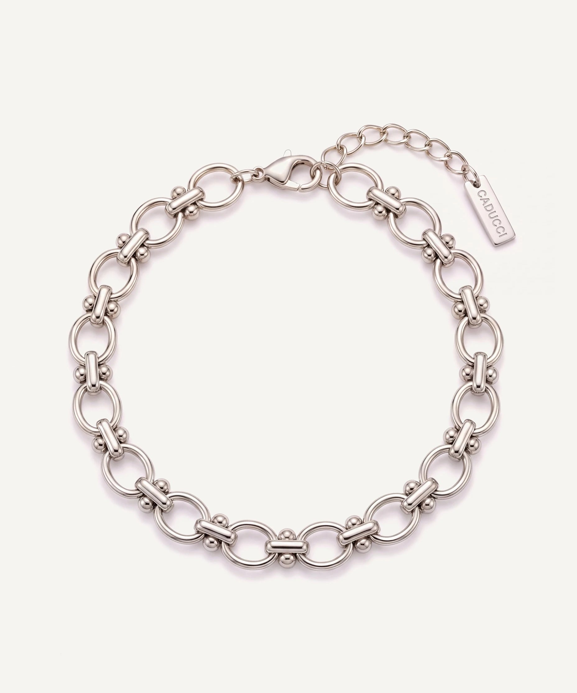 CADUCCI Portofino Bracelet in silver with engraved rectangular tag