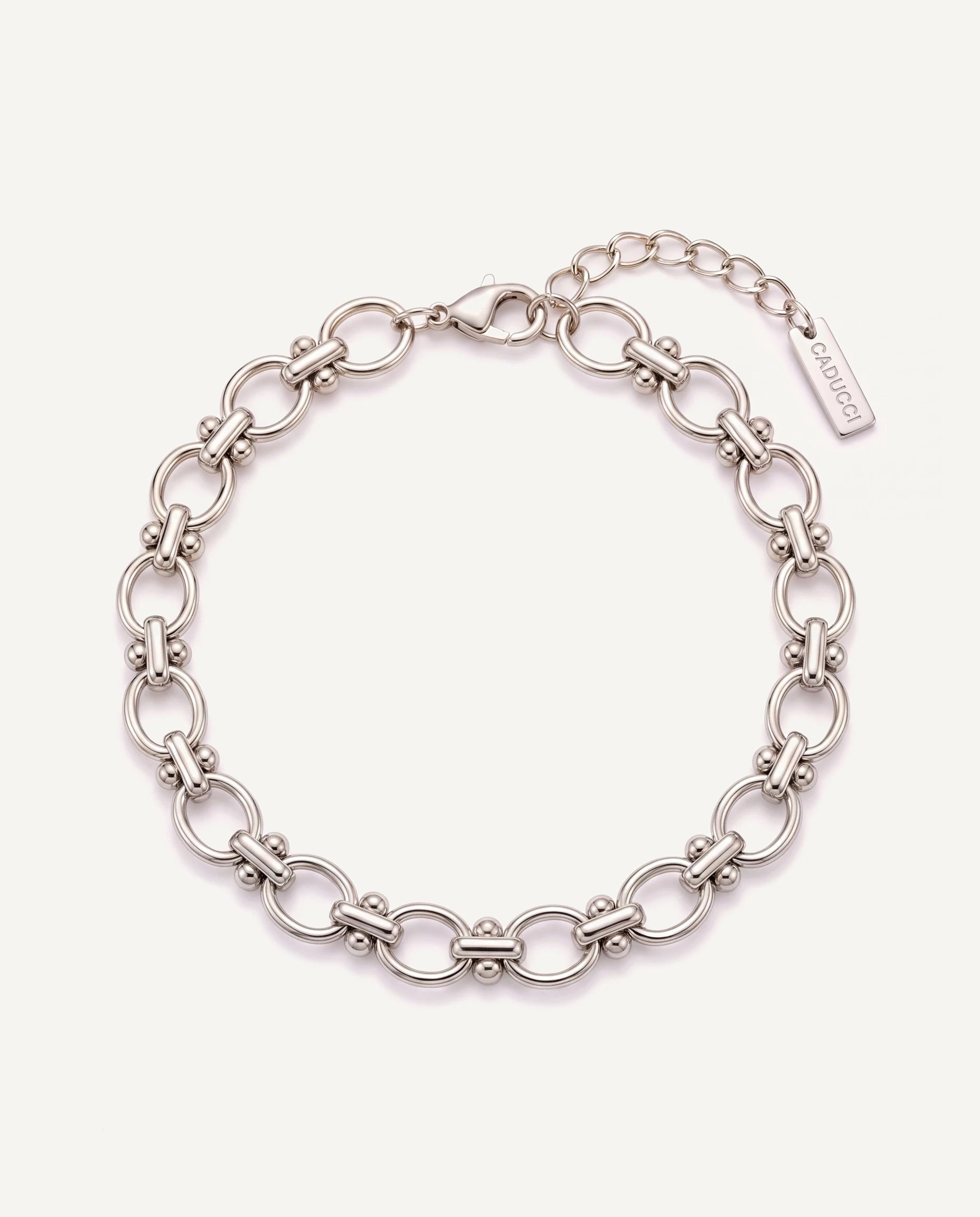 CADUCCI Portofino Bracelet in silver with engraved rectangular tag