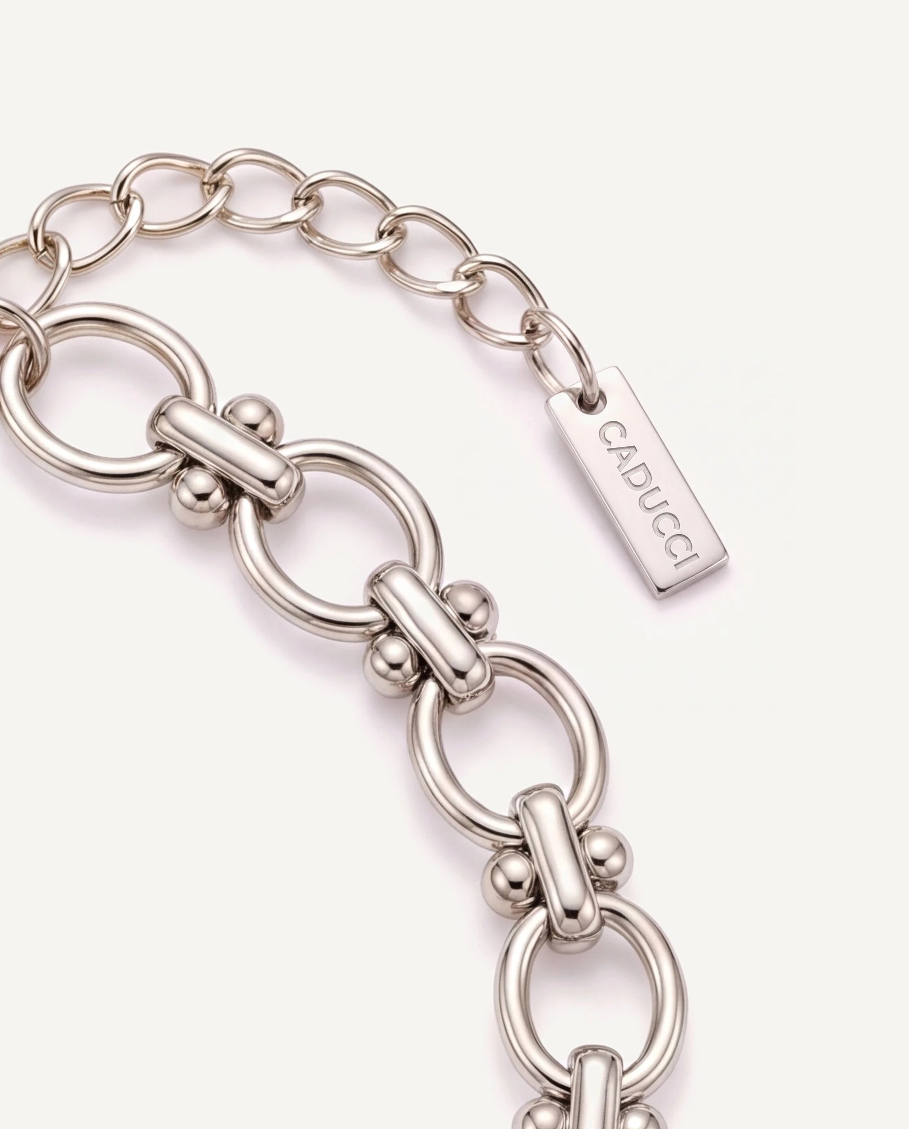 CADUCCI Portofino Bracelet silver links, extender and engraved tag