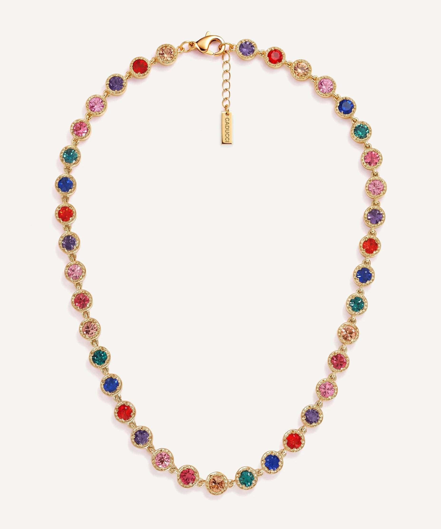 CADUCCI Roma Necklace in gold with colored crystals