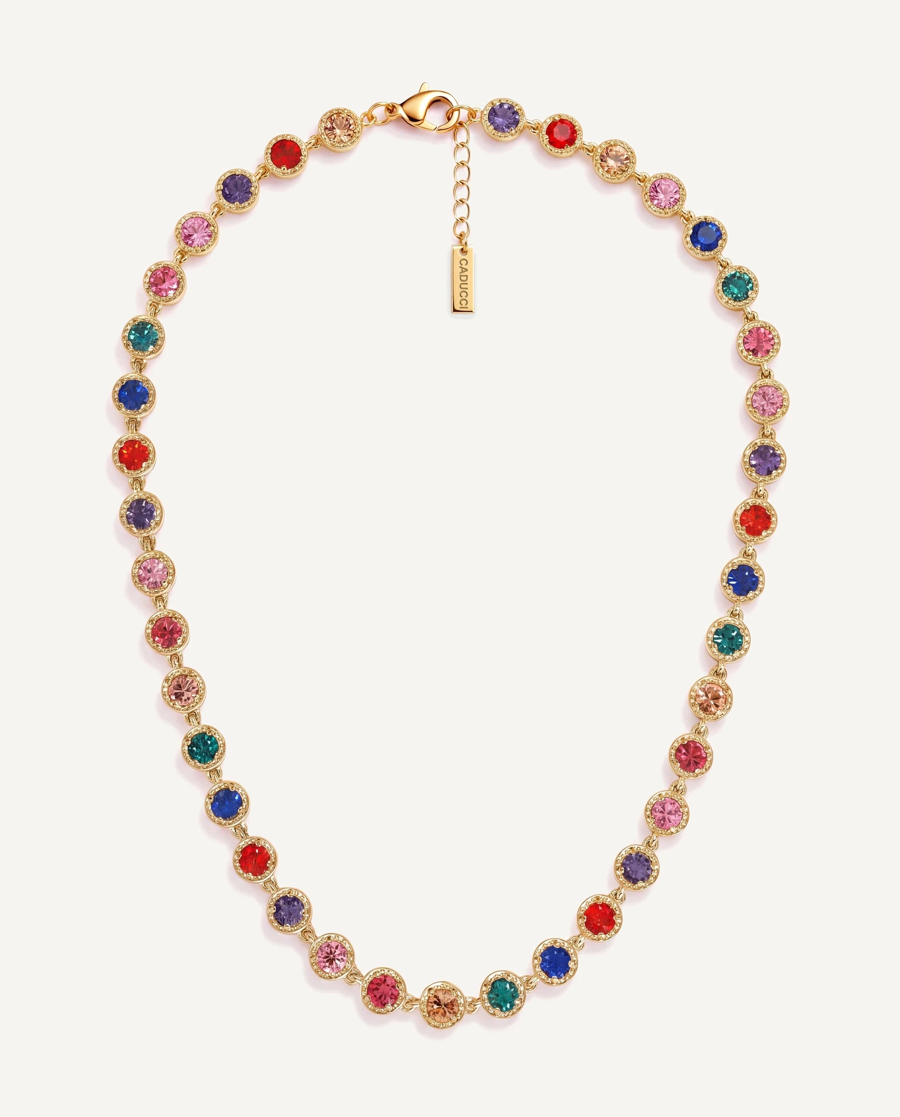 CADUCCI Roma Necklace in gold with colored crystals