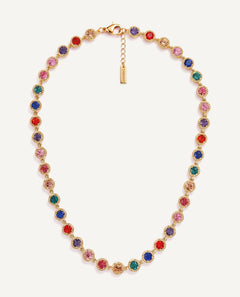 CADUCCI Roma Necklace in gold with colored crystals