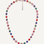 CADUCCI Roma Necklace in silver with colored crystals