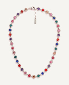 CADUCCI Roma Necklace in silver with colored crystals