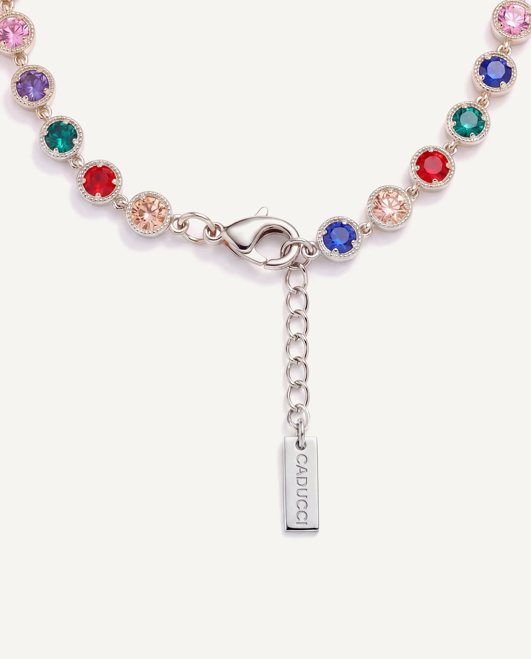 CADUCCI Roma Necklace silver clasp, extender and engraved tag
