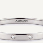 CADUCCI Venezia Bracelet in silver, close-up of the CADUCCI logo engraved inside the bangle
