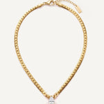 CADUCCI Venezia Necklace in gold with a pear-cut crystal