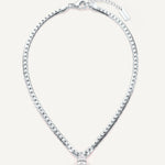 CADUCCI Venezia Necklace in silver with a pear-cut crystal